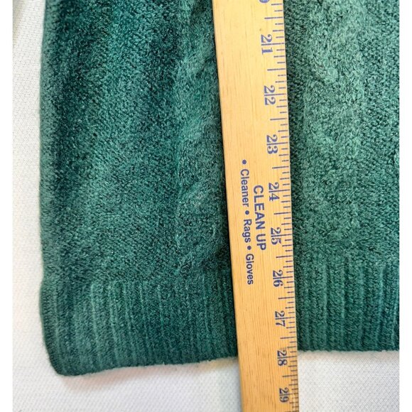 Croft & Barrow 1/4 Zip Cable Knit Sweater Size S Green Stretch Soft - Picture 6 of 10